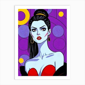 Lady in Red Illustration Art Print