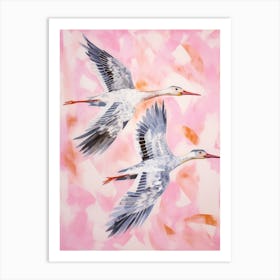 Pink Ethereal Bird Painting Loon Art Print