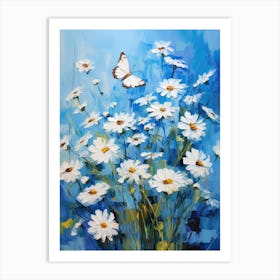 Daisies And Butterflies Art Print