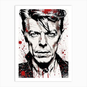 David Bowie Portrait Ink Painting (8) Art Print