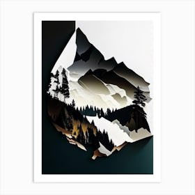 Durmitor National Park Montenegro Cut Out Paper Art Print