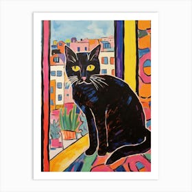 Painting Of A Cat In Cairo Egypt 2 Art Print