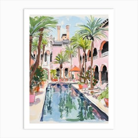 The Cloister At The Sea Island Resort   Sea Island, Georgia   Resort Storybook Illustration 2 Art Print