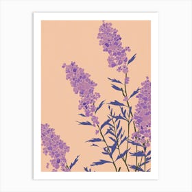 Lavender Flower Big Bold Illustration 3 Art Print