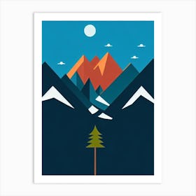 Châtel, France Modern Illustration Skiing Poster Art Print