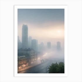 Cityscape At Dusk Art Print