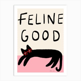 Feline Good Pink Art Print