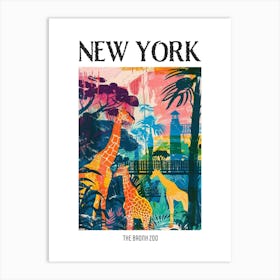 The Bronx Zoo New York Colourful Silkscreen Illustration 2 Poster Art Print