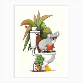 Koala Bear On The Toilet Art Print