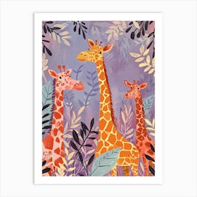Fun Vibrant Giraffe Illustration 1 Art Print
