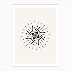 Midcentury Modern Sun B&W Art Print