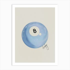 Lucky Blue Pool Ball Art Print