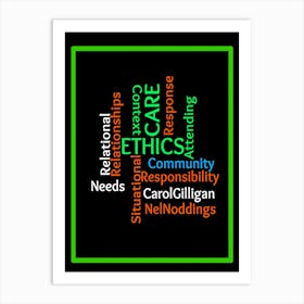 Care Ethics Word Cloud 1 Art Print