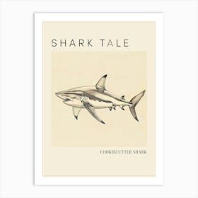 Cookiecutter Shark Vintage Illustration 2 Poster Art Print
