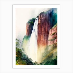 Angel Falls, Venezuela Water Colour  (5) Art Print