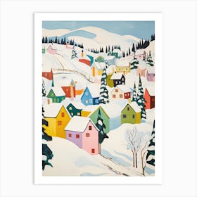 Winter Snow Lillehammer   Norway Snow Illustration 3 Art Print