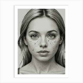 Girl With Dots On Her Face Art Print