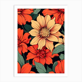 Seamless Floral Pattern 36 Art Print