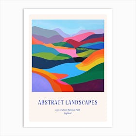 Colourful Abstract Lake District National Park England 2 Poster Blue Art Print