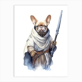 French Bulldog Dog As A Jedi 3 Art Print