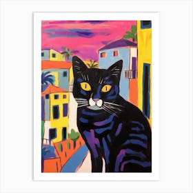 Painting Of A Cat In Sharm El Sheikh Egypt 1 Art Print