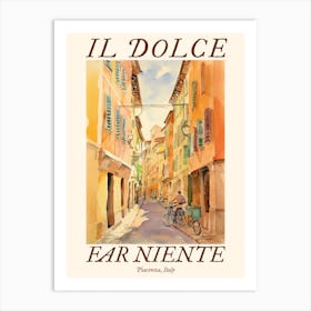 Il Dolce Far Niente Piacenza, Italy Watercolour Streets 4 Poster Art Print