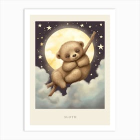 Sleeping Baby Sloth 2 Nursery Poster Art Print