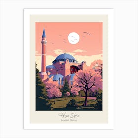 Hagia Sophia   Istanbul, Turkey   Cute Botanical Illustration Travel 2 Poster Art Print