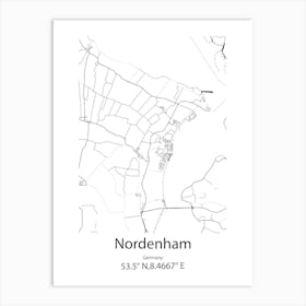 Nordenham,Germany Minimalist Map Art Print