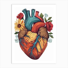 Heart With Flowers 1 Art Print