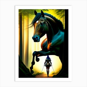 Horse In The Woods Art Print