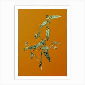 Vintage Tagblume Botanical on Sunset Orange n.0871 Art Print