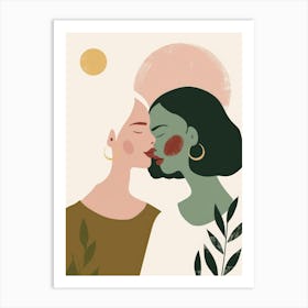 Two Women Kissing 9 Art Print