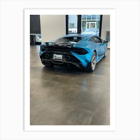 Blue Lamborghini Art Print