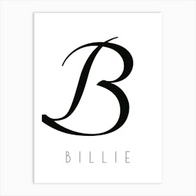 Billie Typography Name Initial Word Art Print
