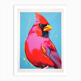 Andy Warhol Style Bird Cardinal 2 Art Print