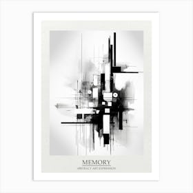 Memory Abstract Black And White 4 Poster Art Print