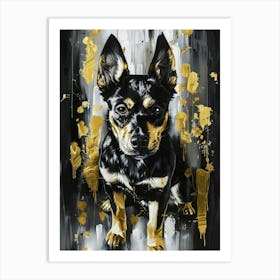 Cute Black and Golden Dog Art Print