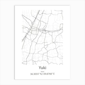 Yuki,Japan Minimalist Map Poster