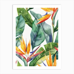 Bird Of Paradise Seamless Pattern 9 Art Print