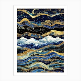 Mountains At Night 1 Art Print