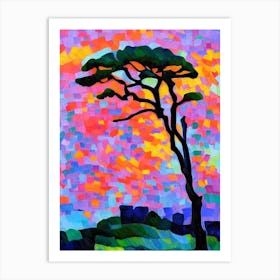 Leyland Cypress Tree Cubist Art Print