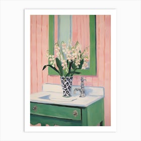 Bathroom Vanity Painting With A Lily Of The Valley Bouquet 1 Art Print