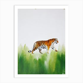 A Majestic Bengal Tiger Exudes Royalty As It Strides Through A Vibrant Natural Environment Its Pow Art Print