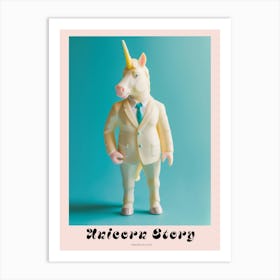 Toy Pastel Unicorn In A Suit 4 Poster Art Print