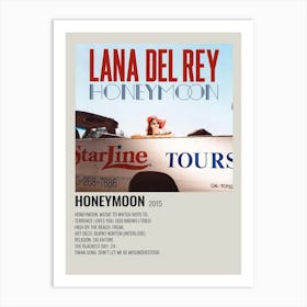 Qianu Lana Del Rey Honeymoon Album Cover Poster Canvas Wall Art Bwu 90s Room Aesthetic Posters Art Print