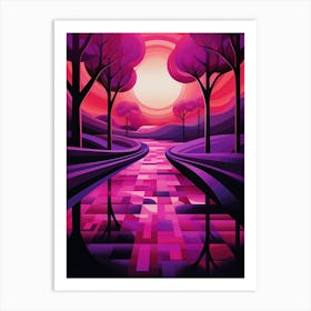 Landscape Geometric Abstract Illustration 15 Art Print