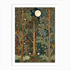 William Morris Forest At Night 2 Art Print