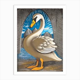 Angry swan Art Print