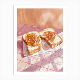 Pink Breakfast Food Peanut Butter And Jelly 1 Art Print